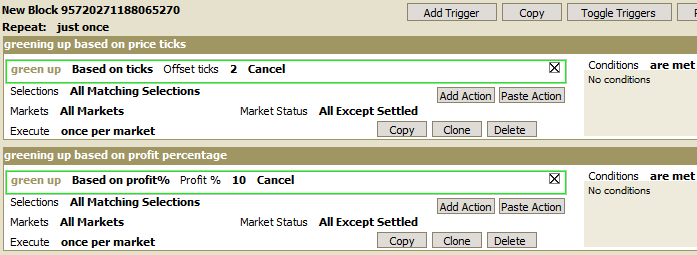 Greening-up triggers