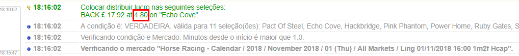 Verifique os logs de gatilho